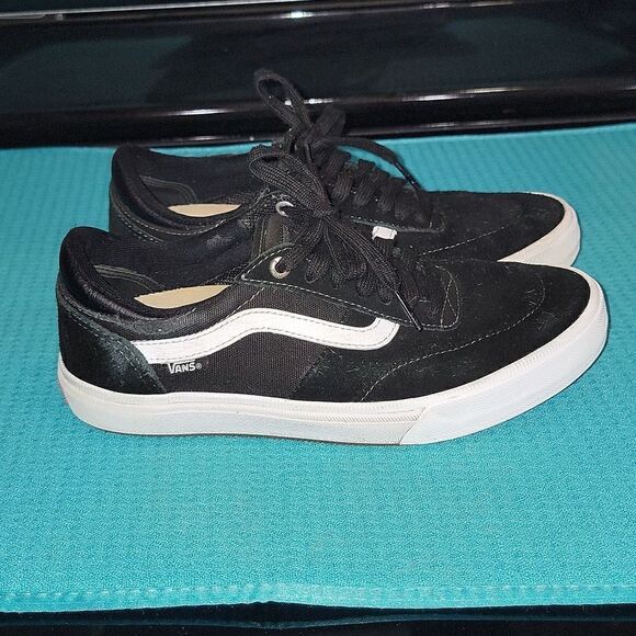 Vans Ultracush Pro Low Black Suede Sneaker Skater Mens Shoes Sz 7 ~ Free Sticker - Picture 1 of 6